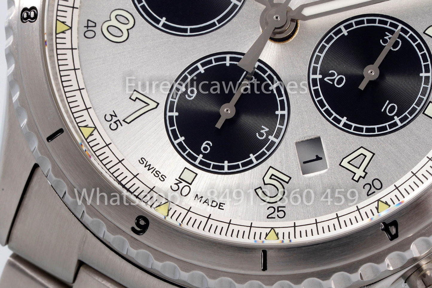 Breitling Aviator 8 AB01194A1B1X1 Cadran Blanc 1:1 Meilleur Clone EF Factory Acier Inoxydable