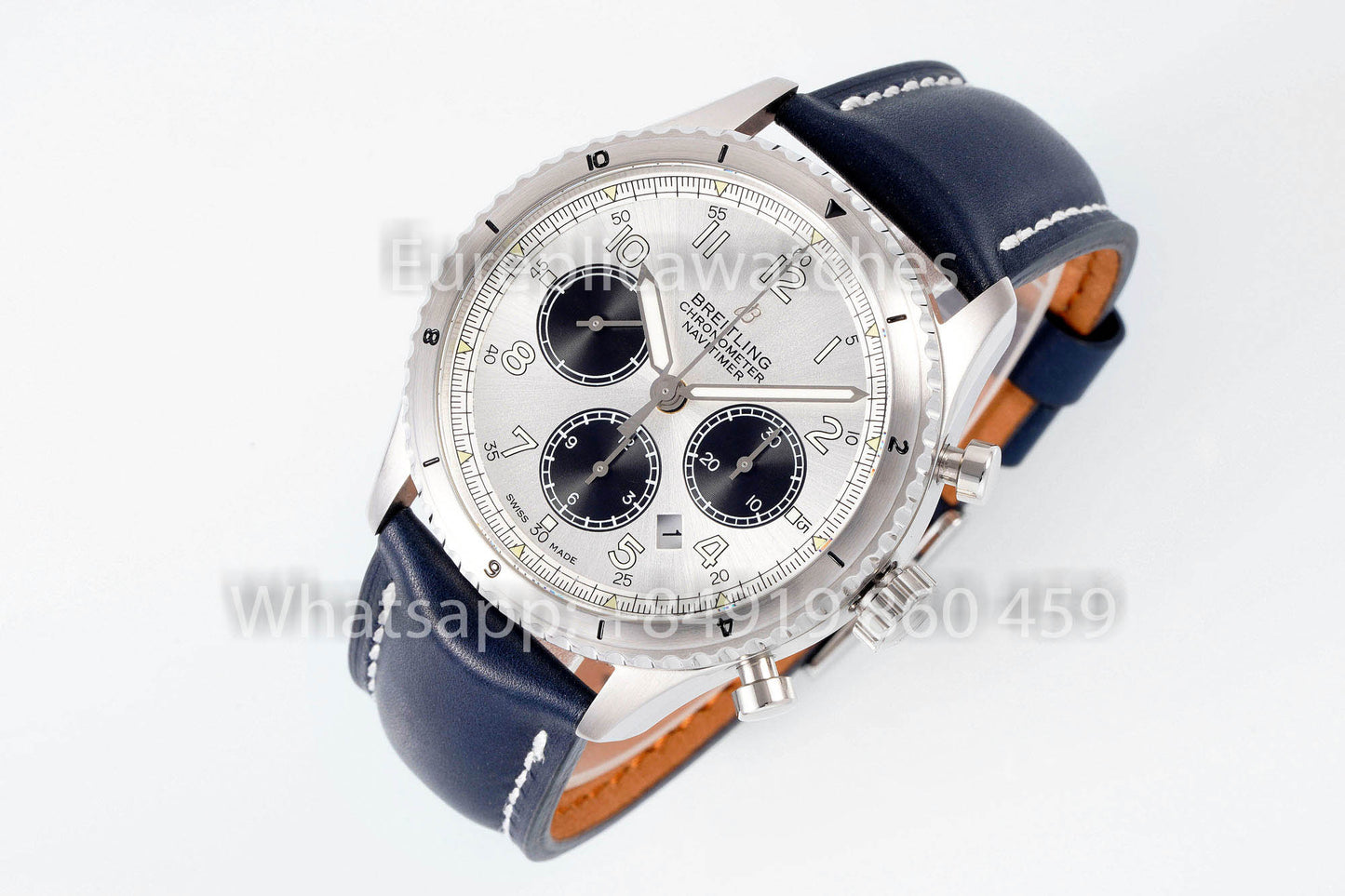 Breitling Aviator AB01194A1B1X1 Cadran Blanc Bracelet Bleu 1:1 Meilleur Clone EF Factory
