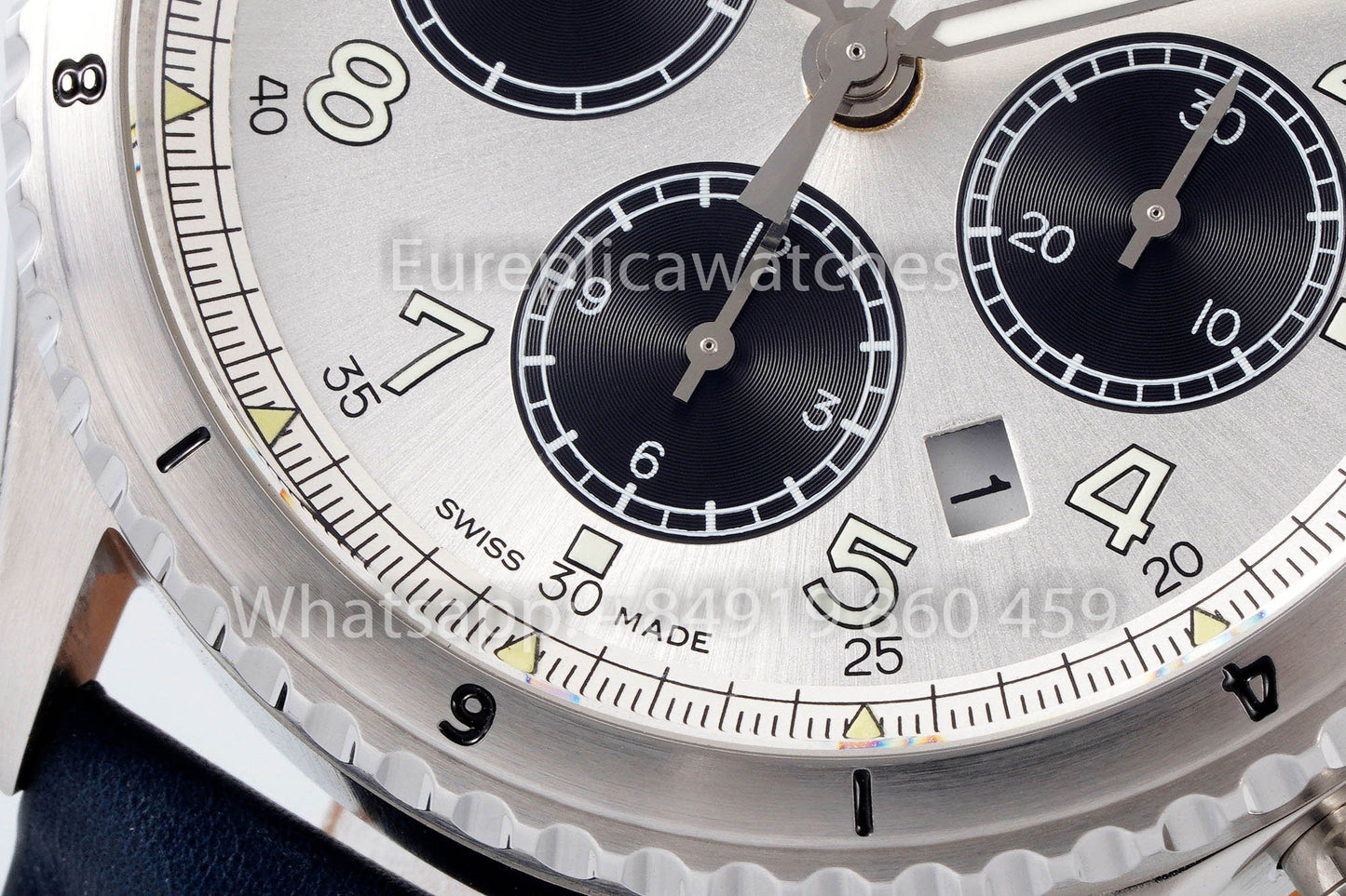 Breitling Aviator AB01194A1B1X1 Cadran Blanc Bracelet Bleu 1:1 Meilleur Clone EF Factory