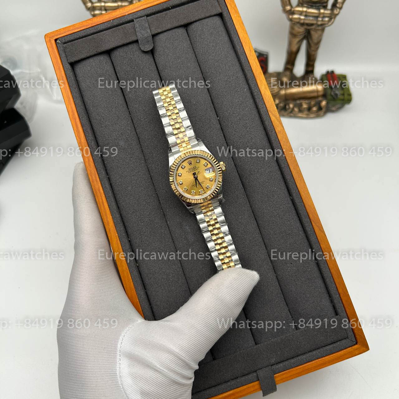 Rolex Lady Datejust 28 mm 1:1 Best Edition Schweizer Original importiertes NH05-Uhrwerk, 18-karätiges Goldzifferblatt