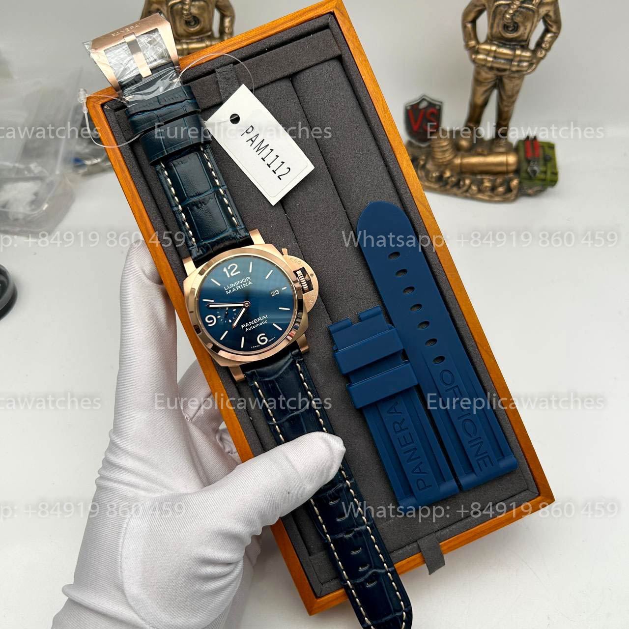 VSF FactoryPanerai Luminor Marina Goldtech PAM01112 1:1 Best Edition Blaues Zifferblatt Schweizer P9010