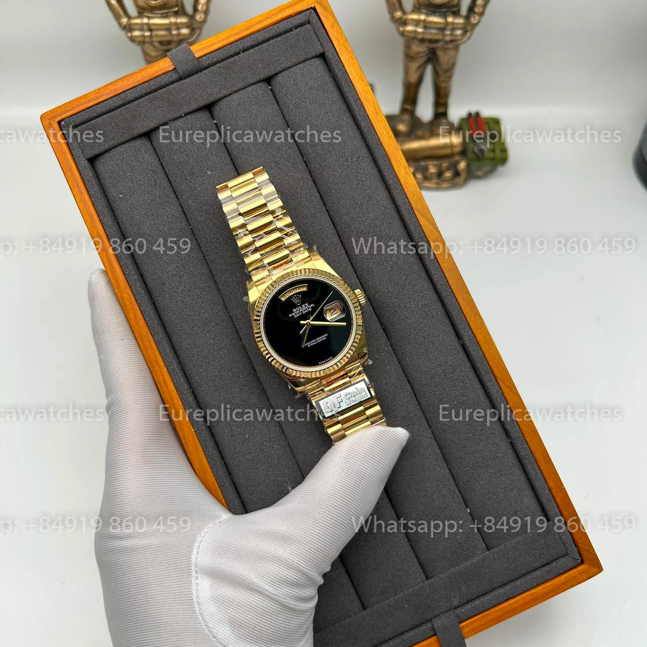 Rolex Day Date 18038 1:1 Beste Edition QF Factory Schwarzes Zifferblatt