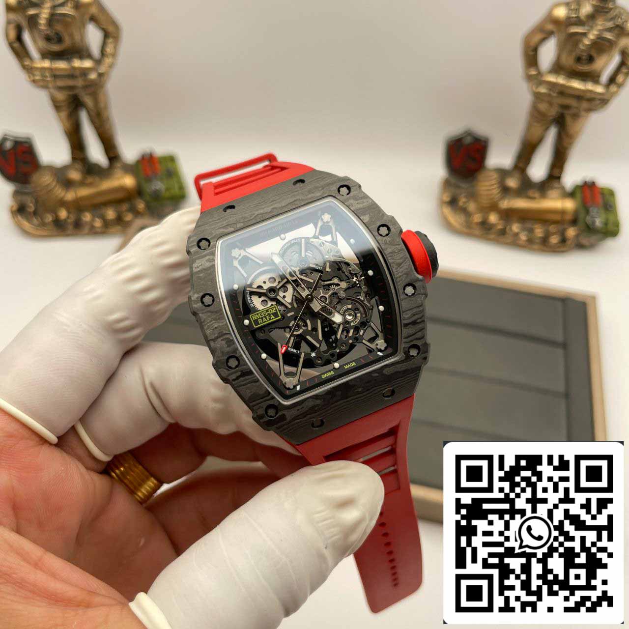 Richard Mille RM035-02 1:1 Meilleure édition BBR Factory NTPT Carbon Case Bracelet rouge 