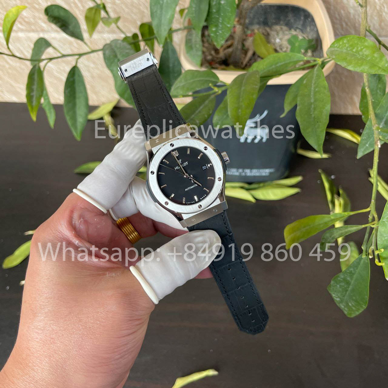 Hublot Classic Fusion 542.NX.1171.RX 42MM 1:1 Bester Klon HB Factory schwarzes Zifferblatt Lederarmband