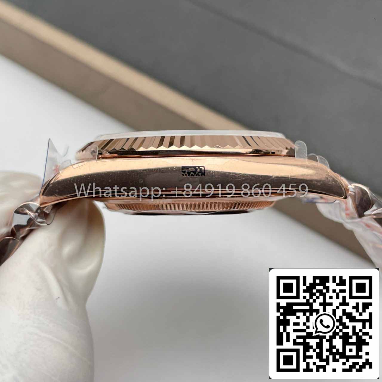 Rolex Everose Gold Day Date 40 228235-0045 1:1 Best Edition QF Factory Eisenkiesel Zifferblatt