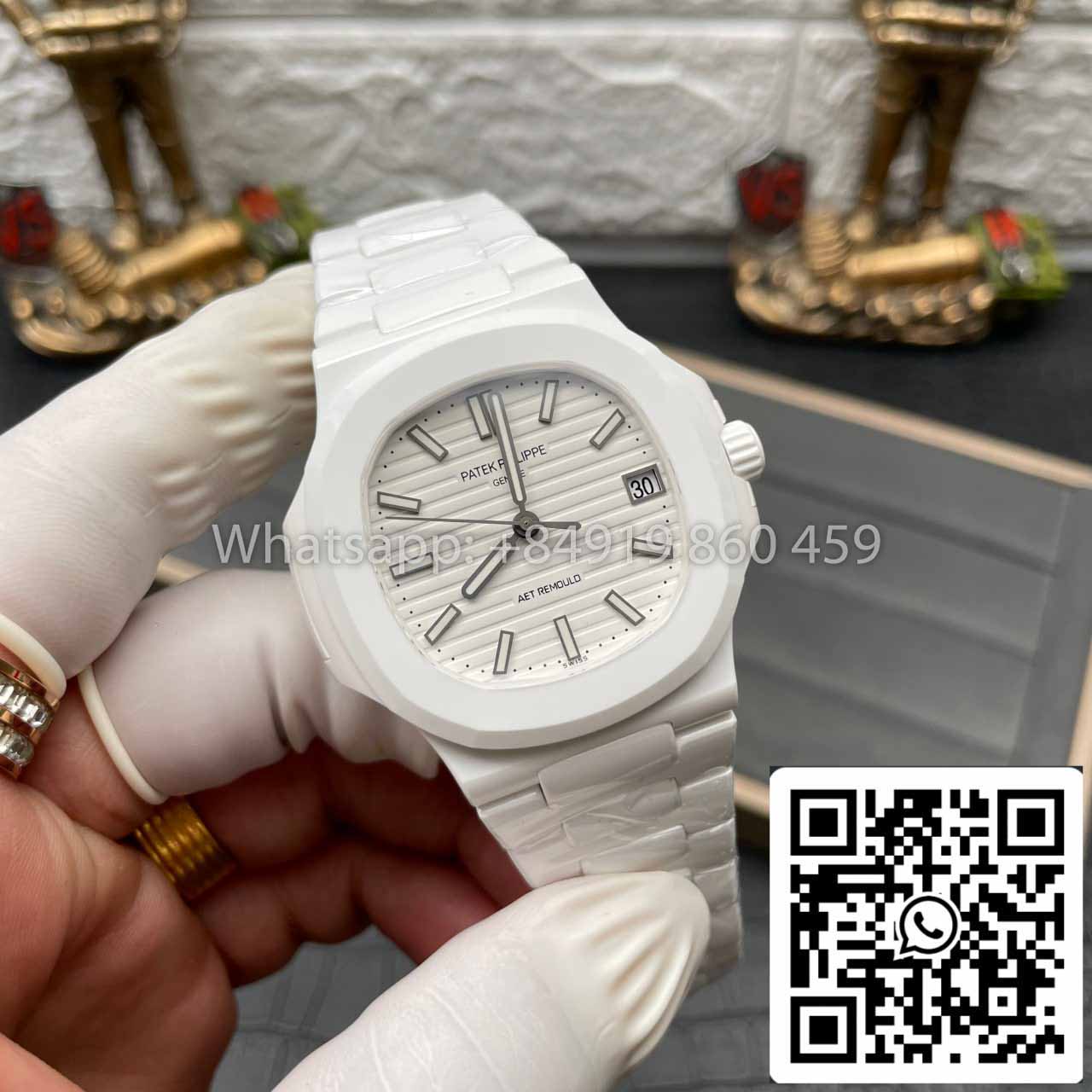 [AET modifiziert] Patek Philippe Nautilus 5711 Keramik weißes Zifferblatt 1:1 Beste Edition