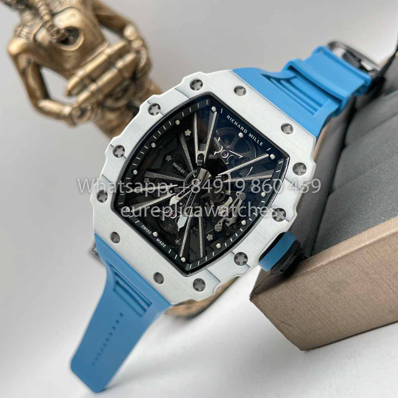 Richard Mille RM12-01 Tourbillon 1:1 Meilleure édition Bracelet bleu d'usine RM