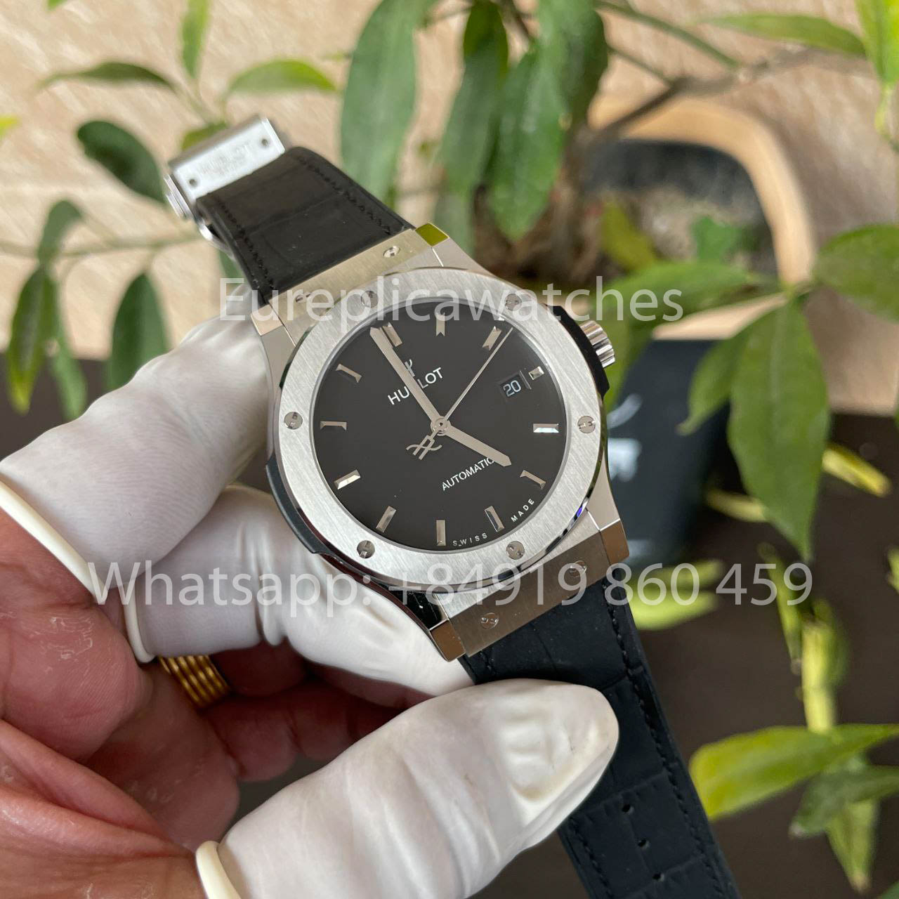 Hublot Classic Fusion 542.NX.1171.RX 42MM 1:1 Bester Klon HB Factory schwarzes Zifferblatt Lederarmband