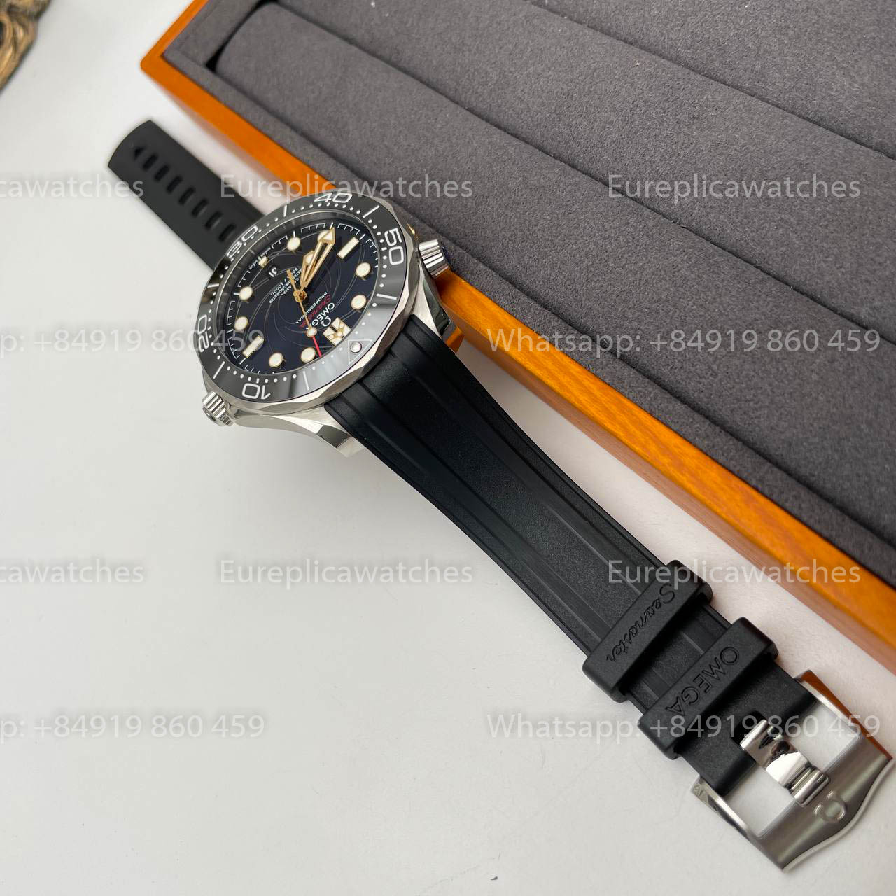 Omega Seamaster Diver 300M 210.22.42.20.01.004 1:1 Meilleure édition OU Bracelet en caoutchouc d'usine