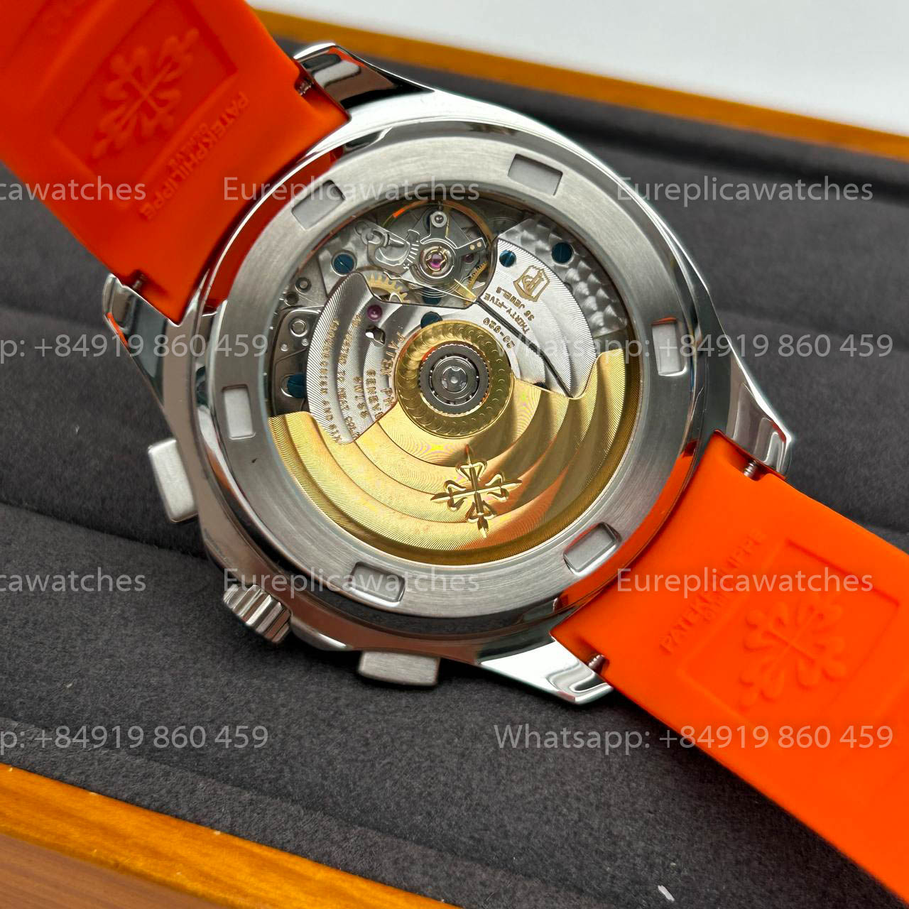 Patek Philippe Aquanaut 5968A-001 Orange Rubber Strap 1:1 Best Clone 3K Factory