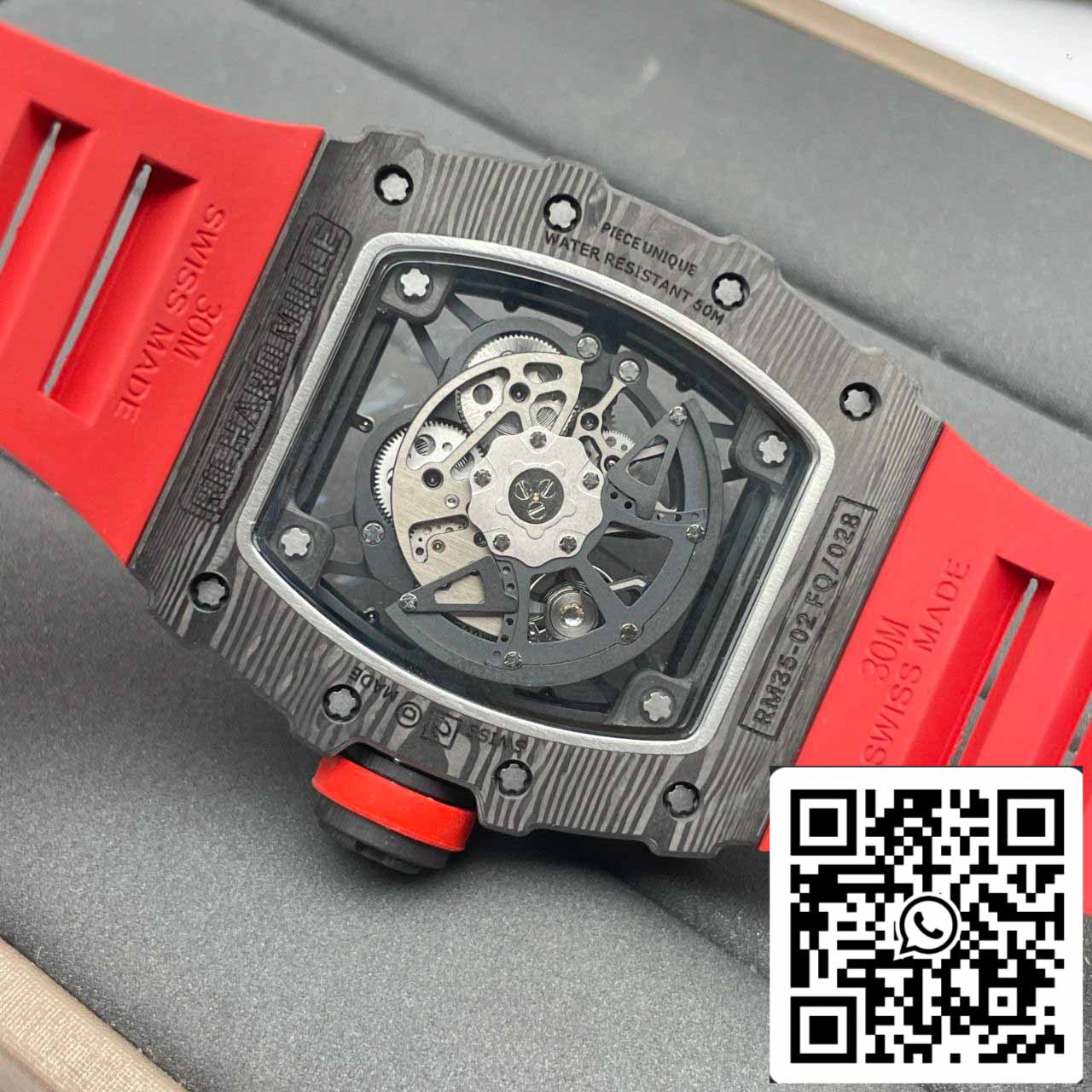 Richard Mille RM035-02 1:1 Meilleure édition BBR Factory NTPT Carbon Case Bracelet rouge 