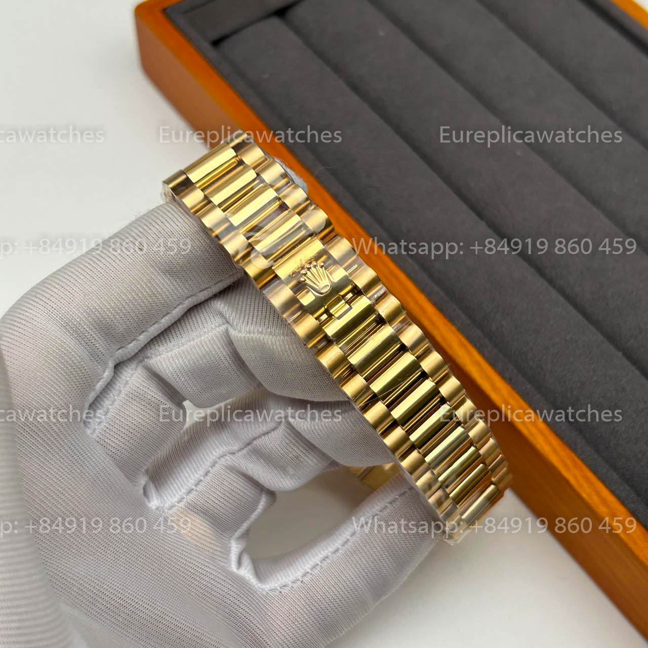 Rolex Day Date 18038 1:1 Beste Edition QF Factory Schwarzes Zifferblatt