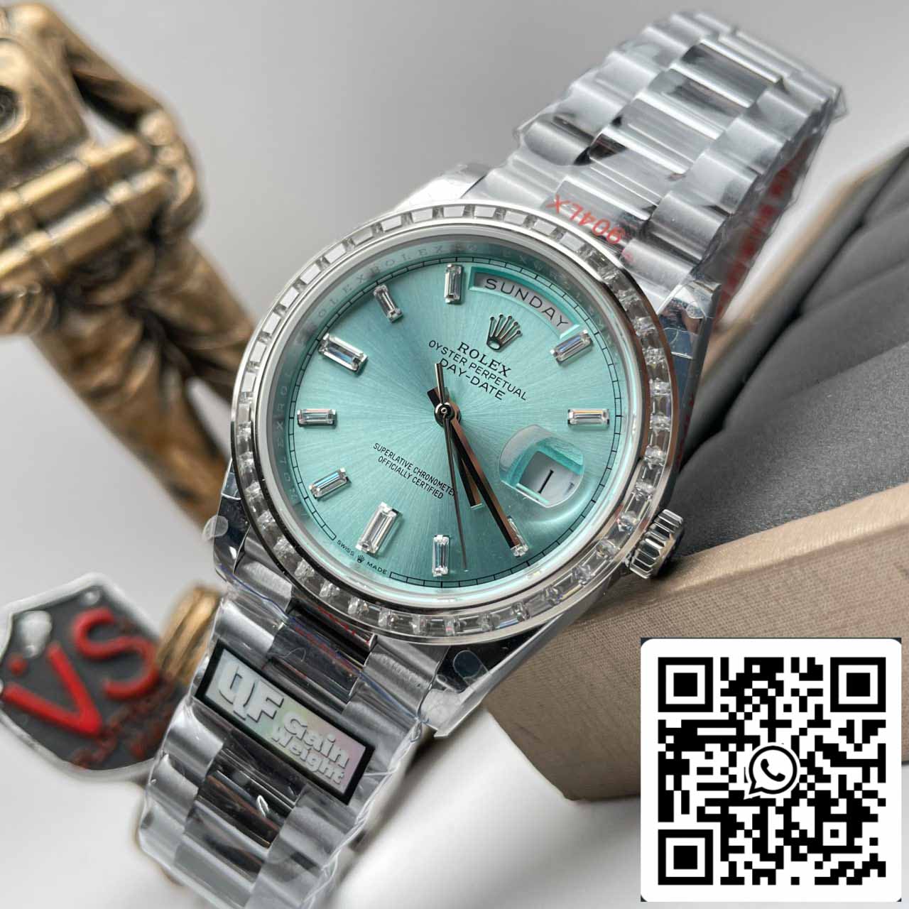 Rolex Day Date M228396tbr-0002 V5 40 mm QF Factory 1:1 Best Edition Tiffany Zifferblatt Lünette