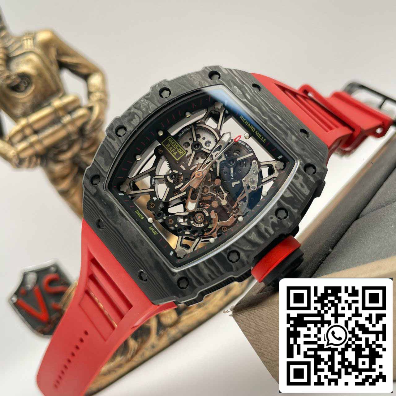 Richard Mille RM035-02 1:1 Meilleure édition BBR Factory NTPT Carbon Case Bracelet rouge 