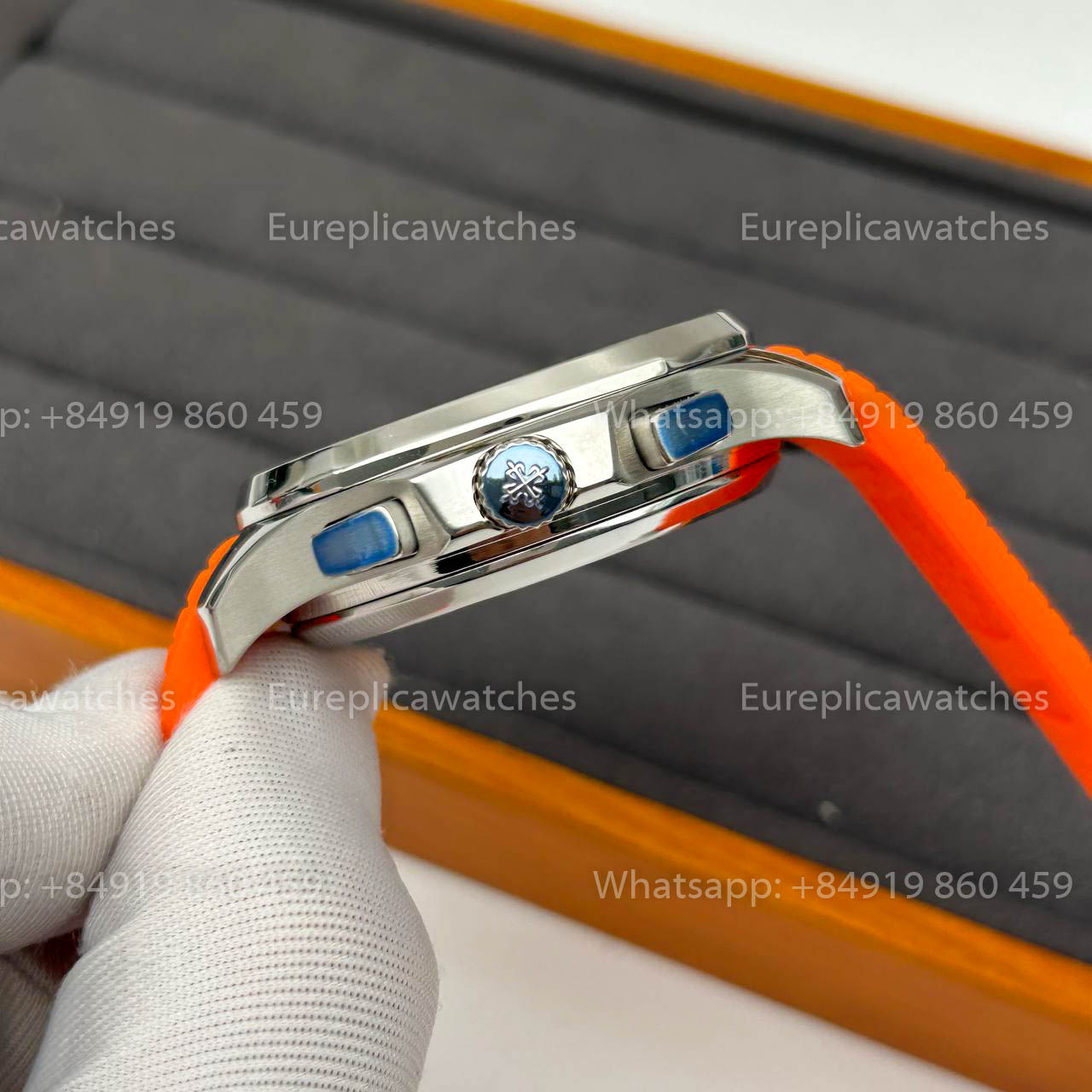 Patek Philippe Aquanaut 5968A-001 Orange Rubber Strap 1:1 Best Clone 3K Factory