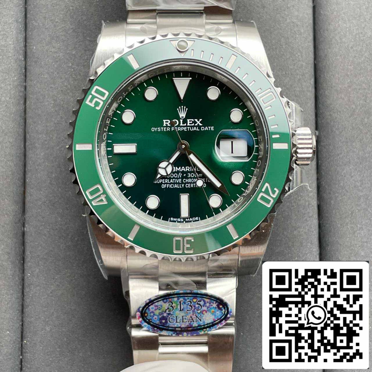 Rolex Submariner 116610LV-97200 40 mm 3135 Uhrwerk, Clean Factory V4, grünes Zifferblatt