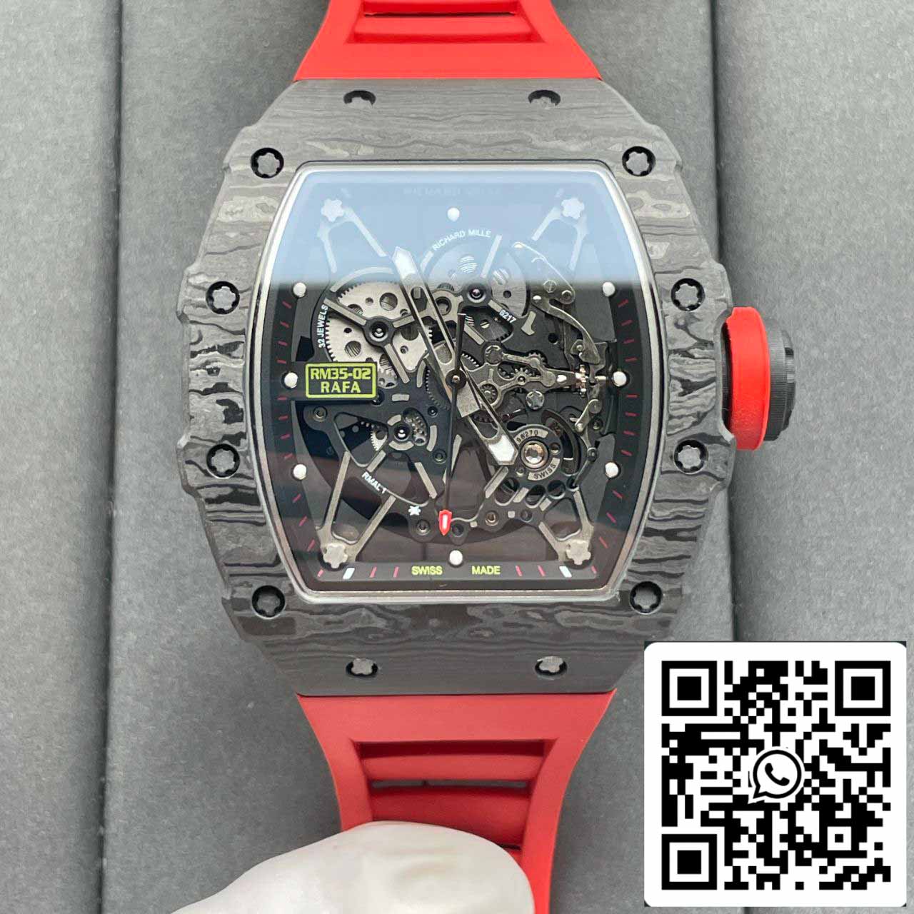 Richard Mille RM035-02 1:1 Meilleure édition BBR Factory NTPT Carbon Case Bracelet rouge 