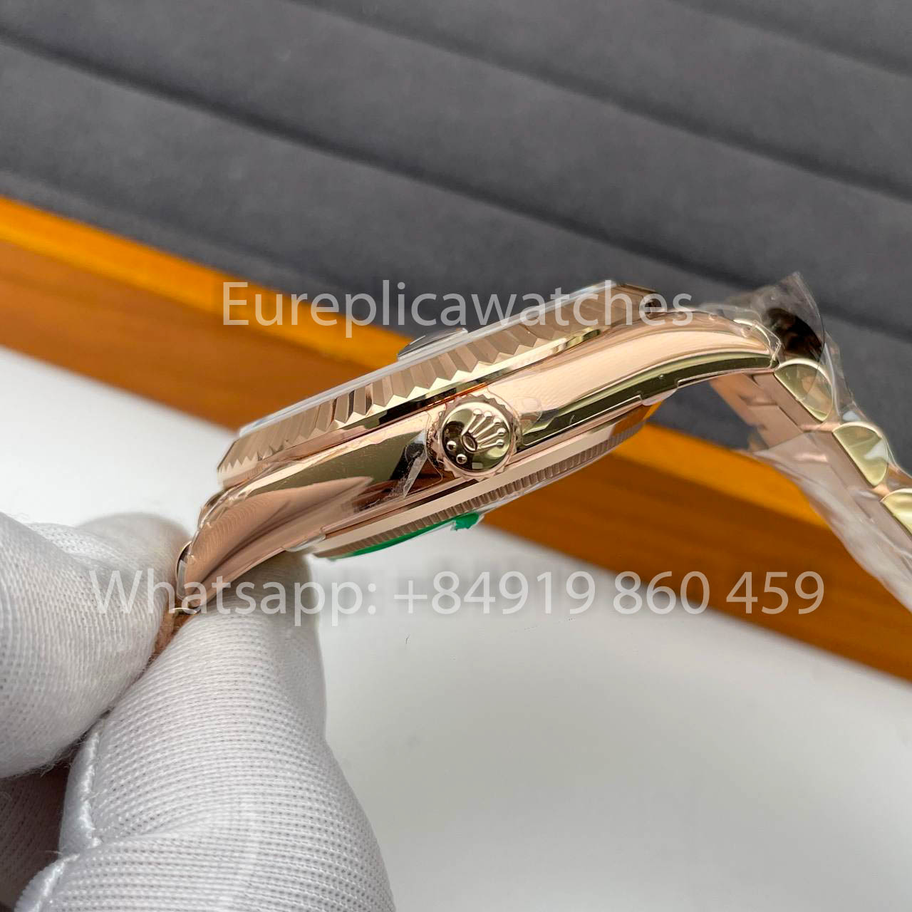 Rolex Everose Gold Day Date 40 228235-0002 Cadran Chocolat 1:1 Meilleur Clone KF Factory 215 Grammes