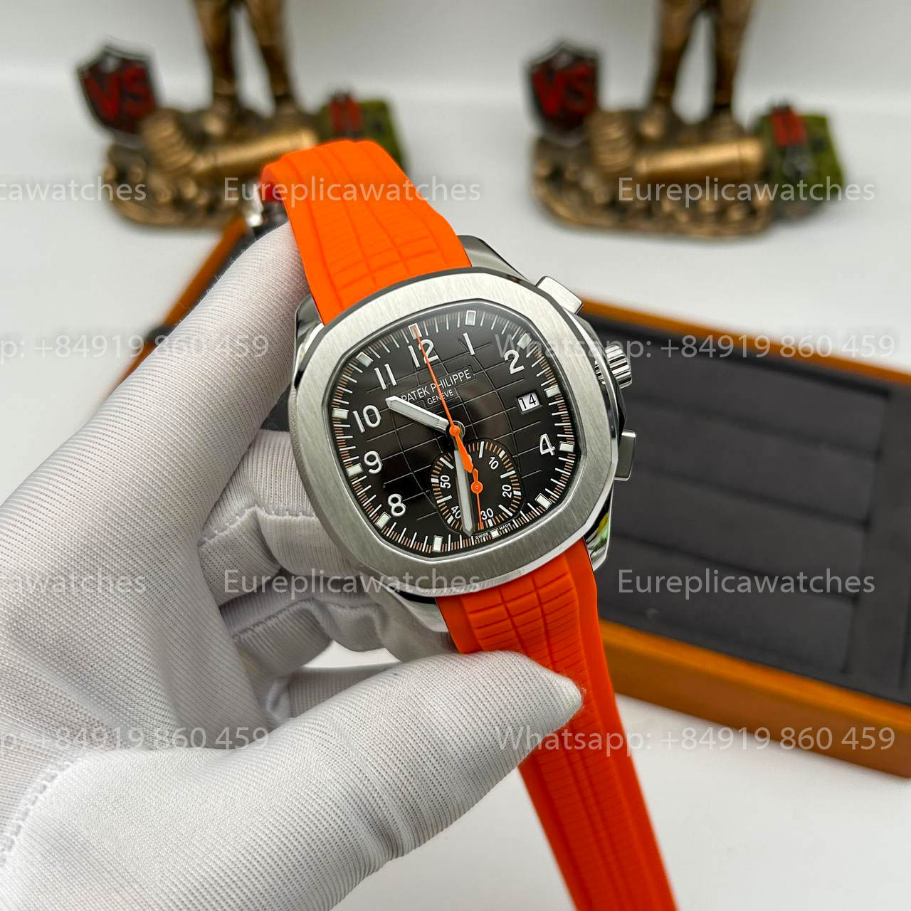 Patek Philippe Aquanaut 5968A-001 Orange Rubber Strap 1:1 Best Clone 3K Factory