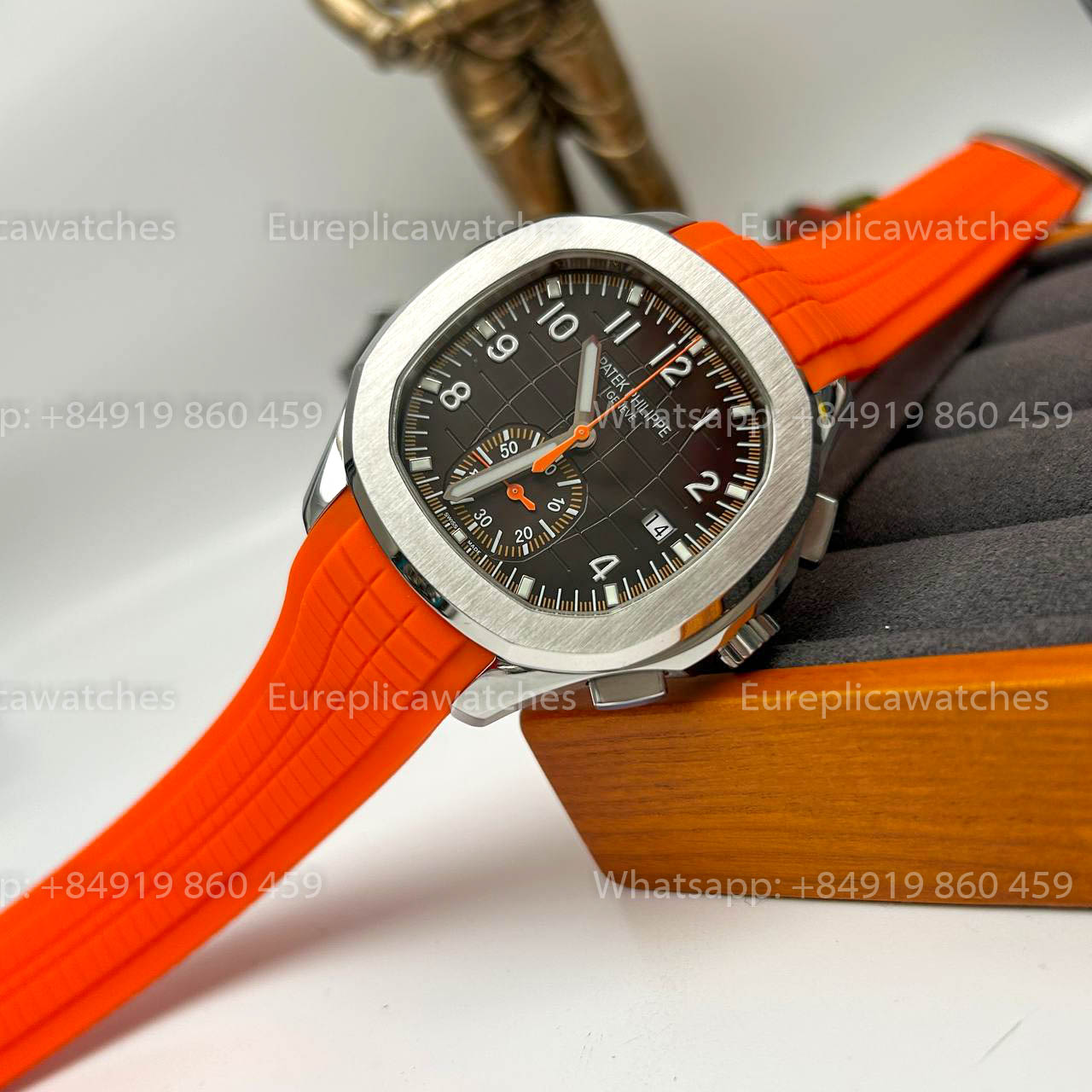 Patek Philippe Aquanaut 5968A-001 Orange Rubber Strap 1:1 Best Clone 3K Factory