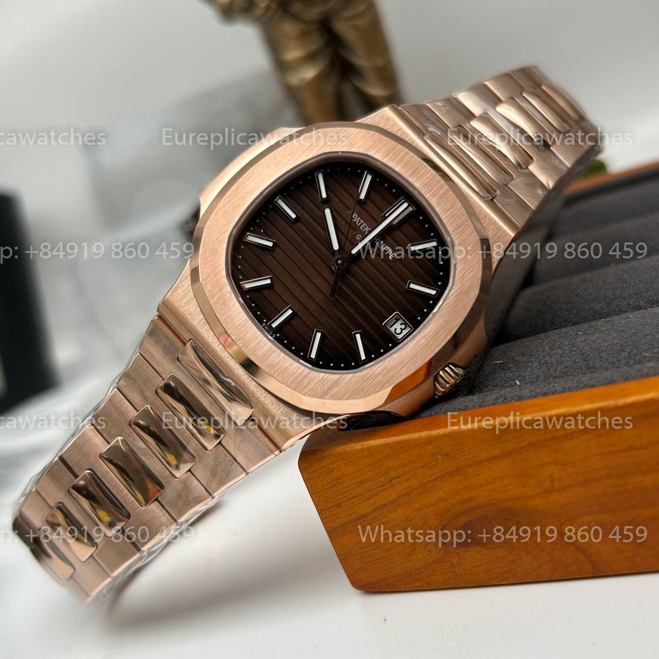 Patek Philippe Nautilus 5711R-001 Or rose 1:1 Meilleure version DDF Factory Cadran marron