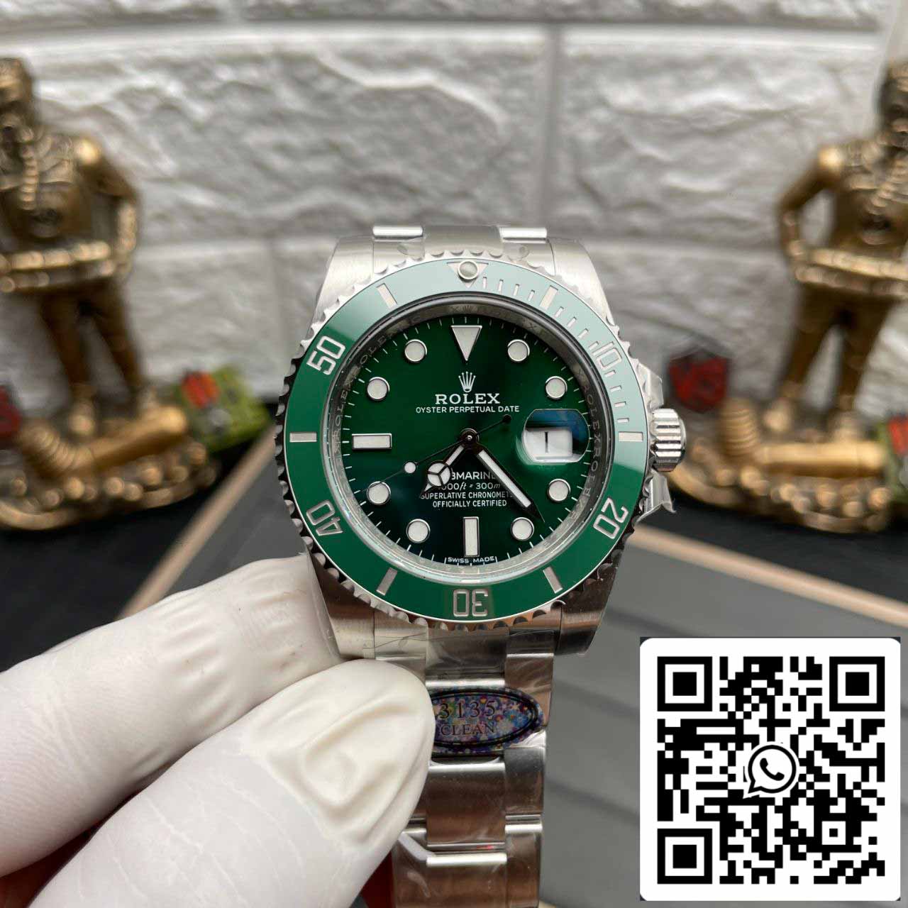 Rolex Submariner 116610LV-97200 40 mm 3135 Uhrwerk, Clean Factory V4, grünes Zifferblatt