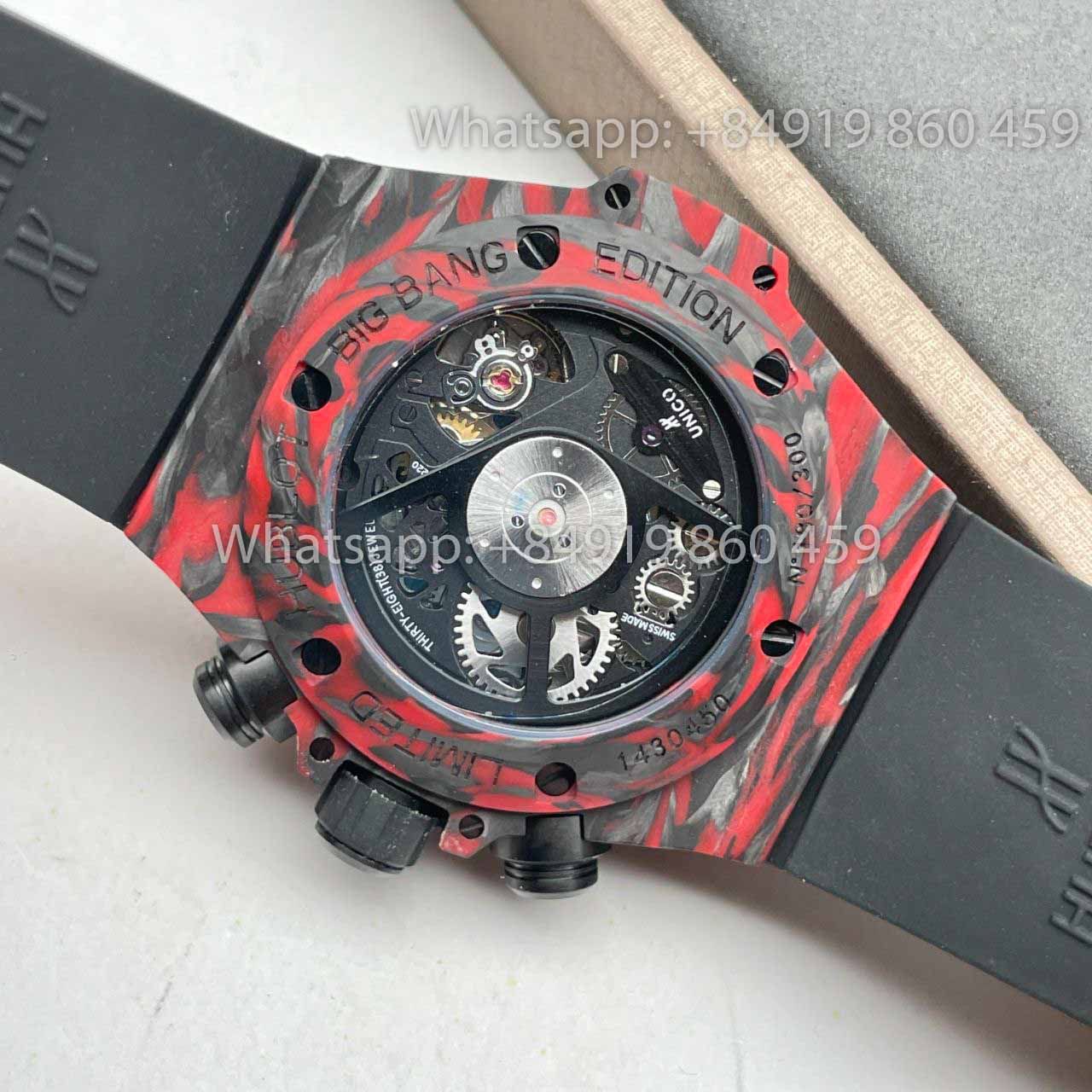 Hublot BIG BANG 411.QV.1123.NR.OVK21 1:1 Best Edition HB Factory Carbon Fiber Red Case