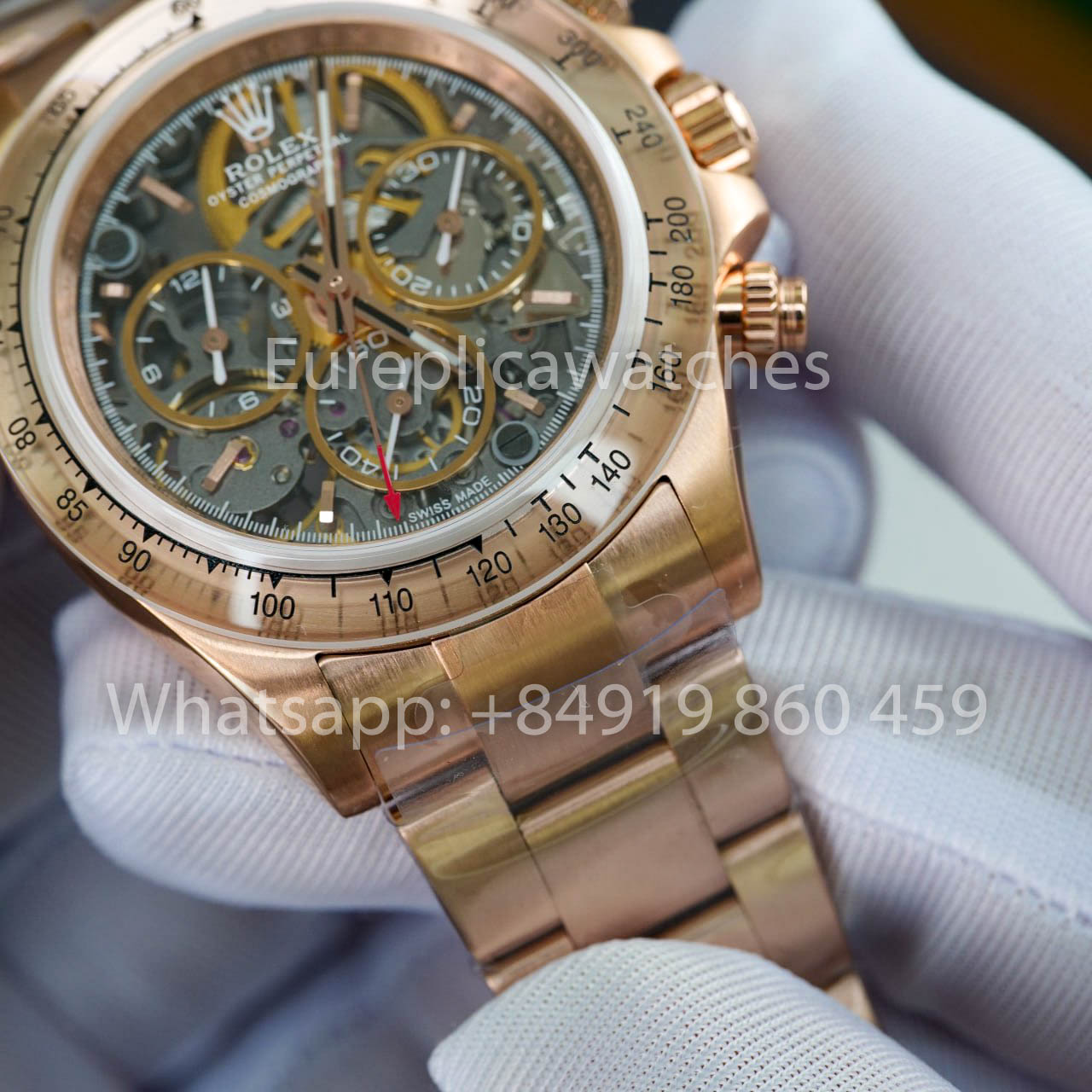 ADG Custom Rolex Daytona Skeleton Dial Artisans de Genève “Glacier” 1:1 Best Clone Rose Gold