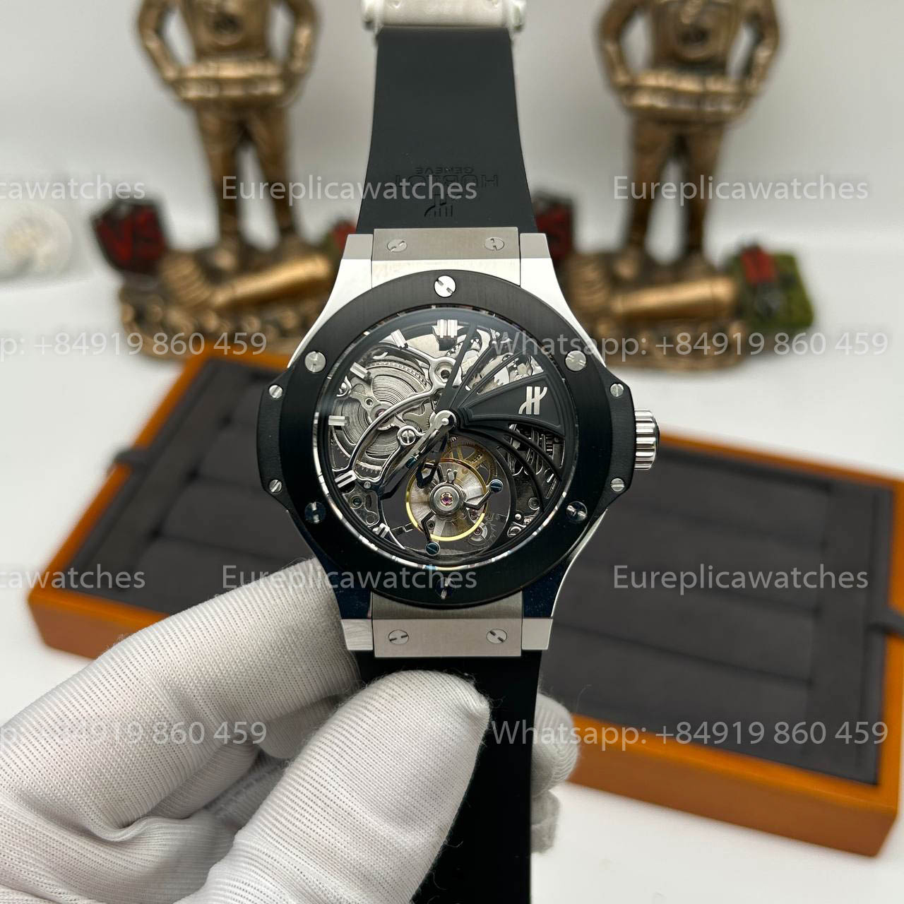 Hublot Big Bang Hollow Tourbillon 1:1 Best Version Ceramic Bezel Skeleton Dial