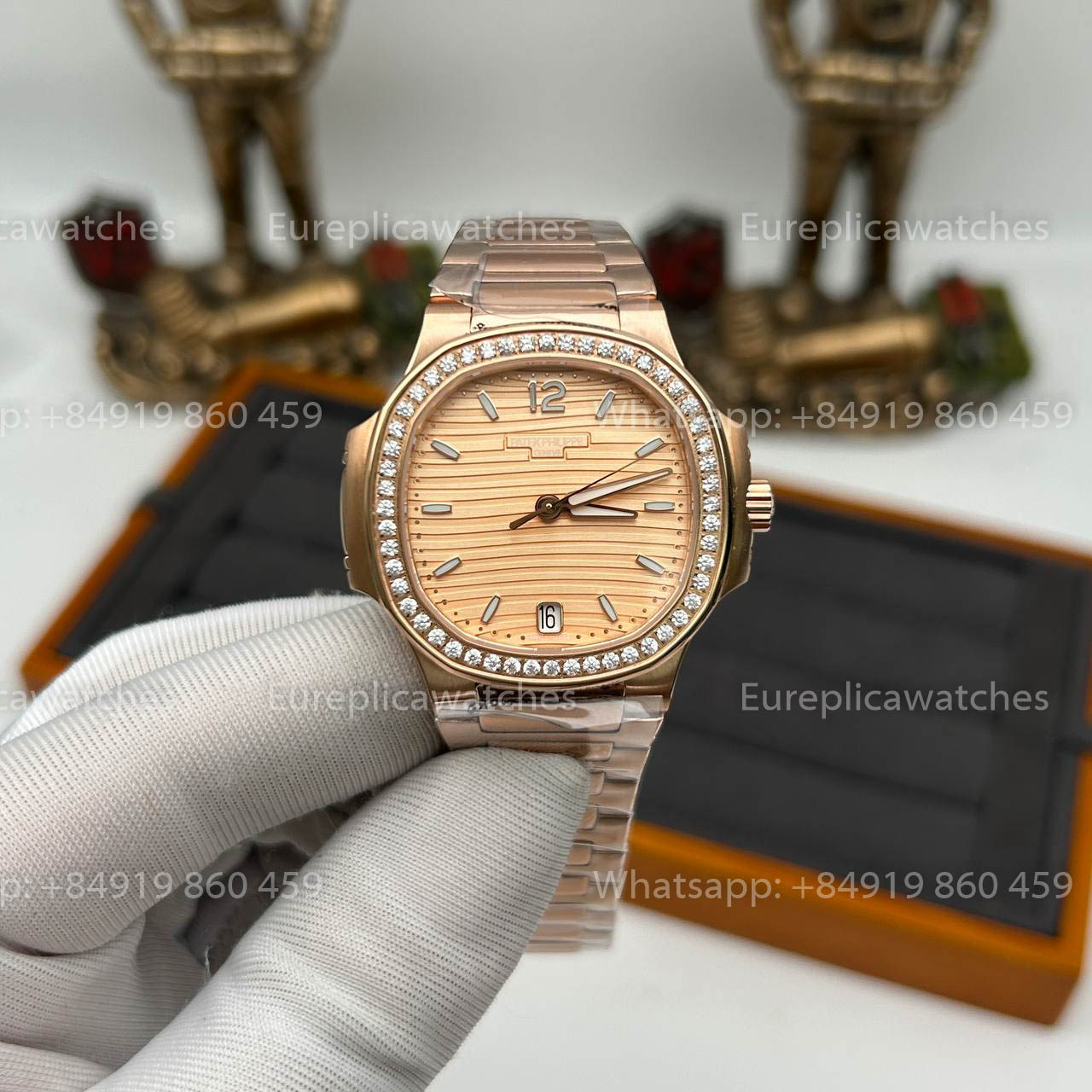 Patek Philippe Ladies Nautilus 7118/1200R PF Factory 1:1 Best Version Rose Gold Color