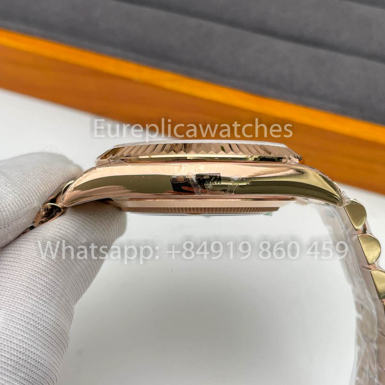 Rolex Everose Gold Day Date 40 228235-0002 Cadran Chocolat 1:1 Meilleur Clone KF Factory 215 Grammes