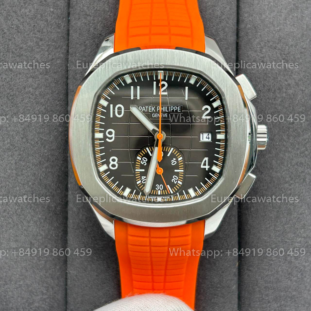 Patek Philippe Aquanaut 5968A-001 Orange Rubber Strap 1:1 Best Clone 3K Factory
