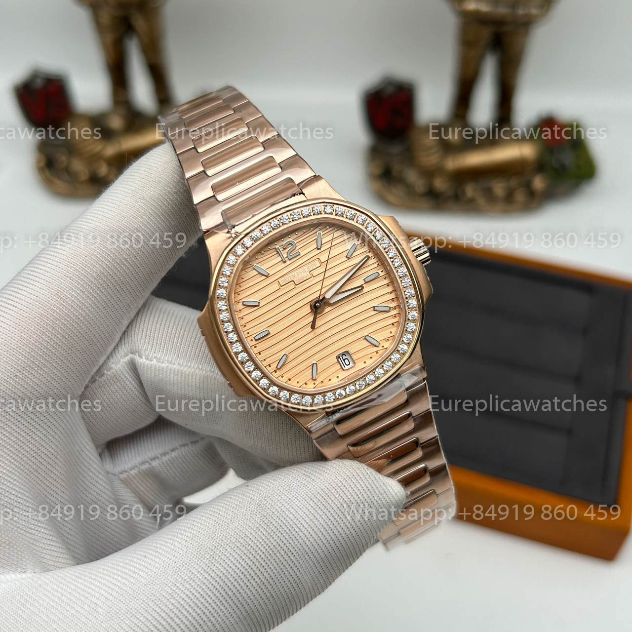 Patek Philippe Ladies Nautilus 7118/1200R PF Factory 1:1 Best Version Rose Gold Color