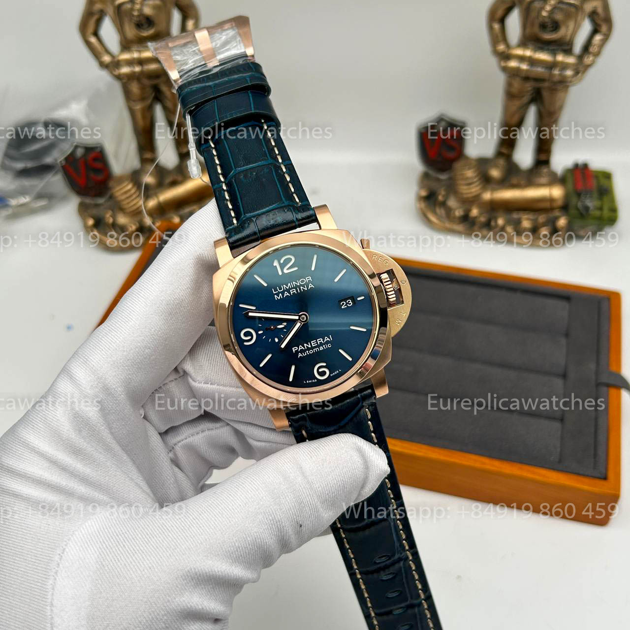VSF FactoryPanerai Luminor Marina Goldtech PAM01112 1:1 Best Edition Blaues Zifferblatt Schweizer P9010