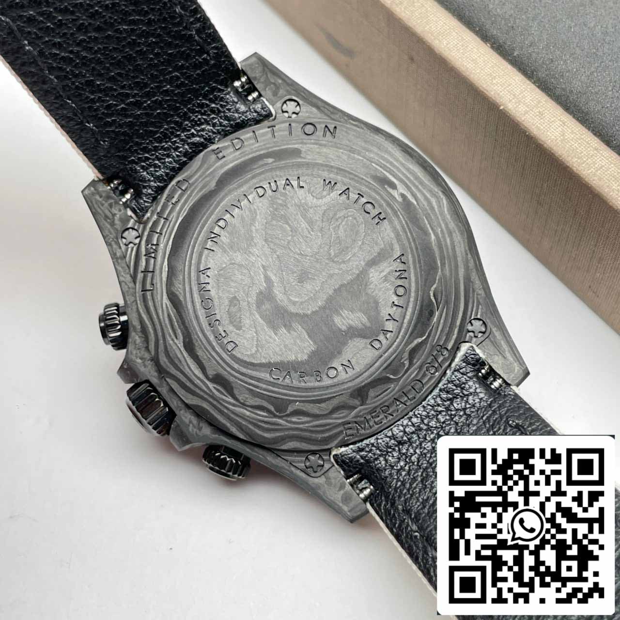 Rolex Daytona Cosmograph Carbon Fiber Diw Customized Version 1:1 Best Edition Noob Factory Weißes Zifferblatt