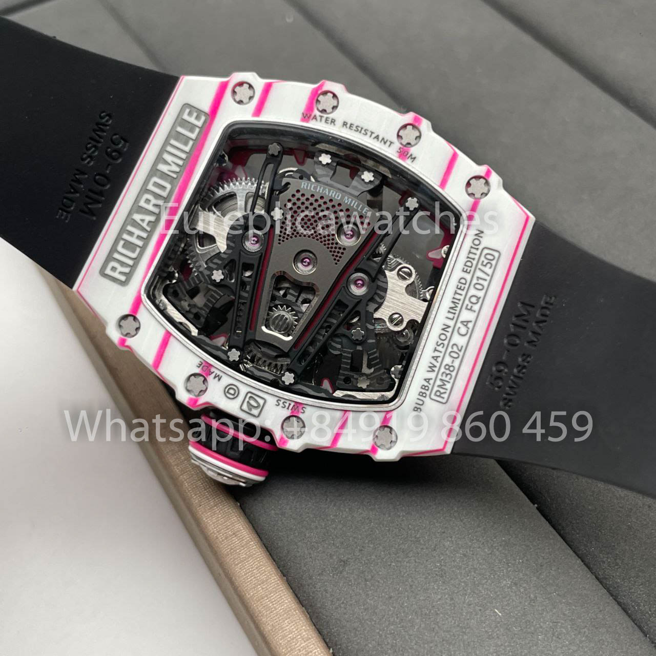 Richard Mille Bubba Watson Tourbillon RM38-02  1:1 Best Edition Velcro Fabric Black Strap