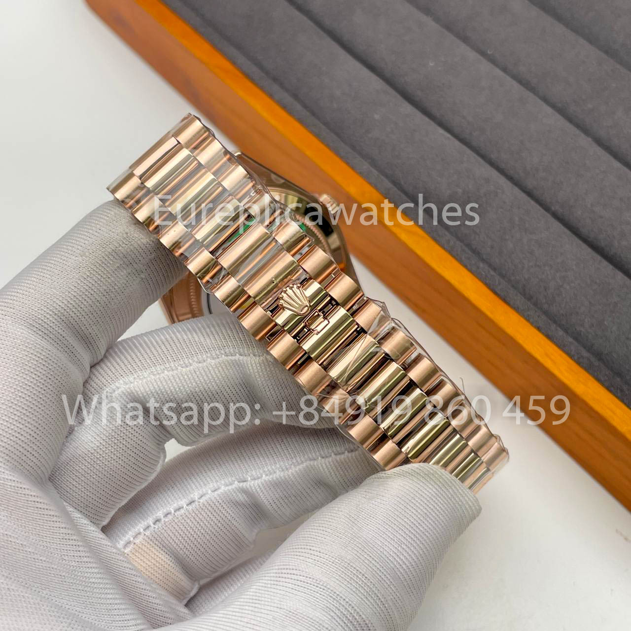 Rolex Everose Gold Day Date 40 228235-0002 Cadran Chocolat 1:1 Meilleur Clone KF Factory 215 Grammes