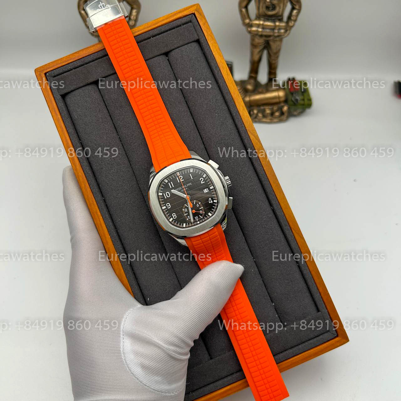 Patek Philippe Aquanaut 5968A-001 Orange Rubber Strap 1:1 Best Clone 3K Factory