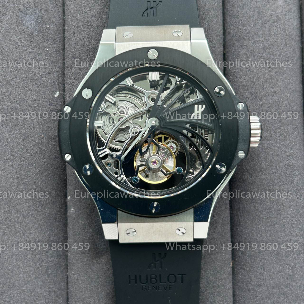Hublot Big Bang Hollow Tourbillon 1:1 Best Version Ceramic Bezel Skeleton Dial