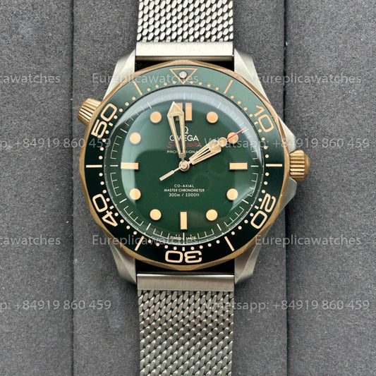 Omega Seamaster 210.90.42.20.10.001 Bronze Gold 007 1:1 Super Clone VS Factory Ultra-Light Titanium Mesh Strap Edition