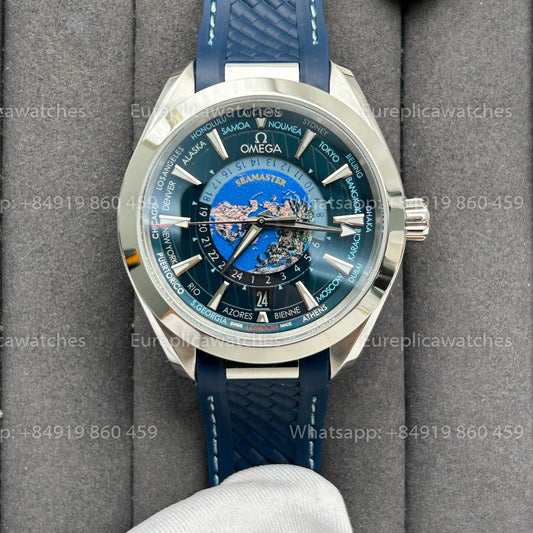 VSF Factory Omega Seamaster Aqua Terra GMT Worldtimer 220.12.43.22.03.001 1:1 Best Version Blue Dial