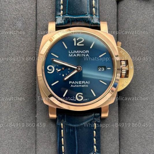 VSF  FactoryPanerai Luminor Marina Goldtech PAM01112 1:1 Best Edition  Blue Dial Swiss P9010