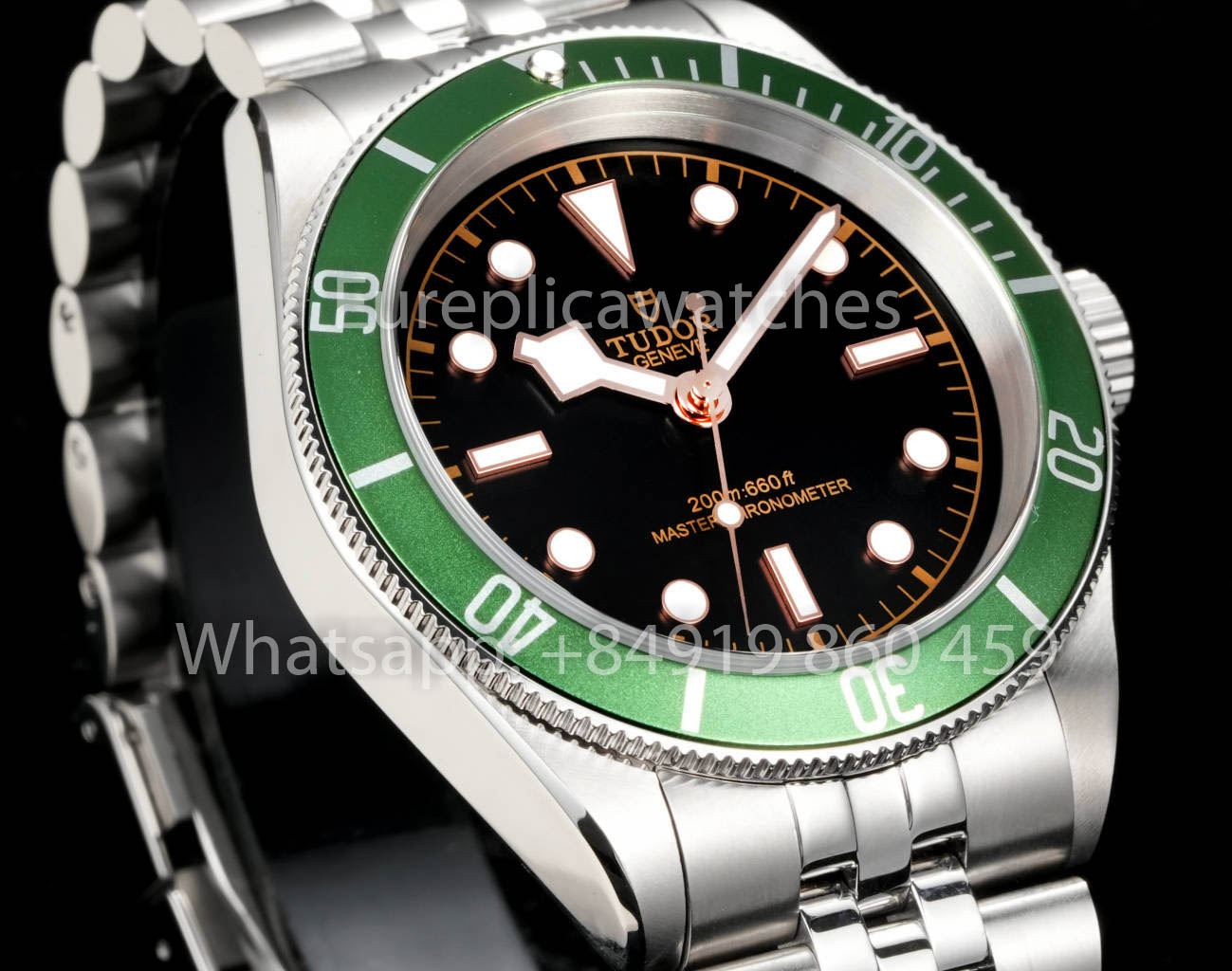 Tudor Monochrome Black Bay 1:1 Best Clone GR Factory Green Bezel
