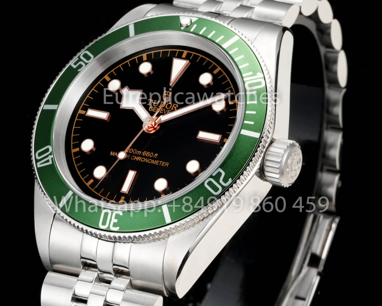 Tudor Monochrome Black Bay 1:1 Best Clone GR Factory Green Bezel