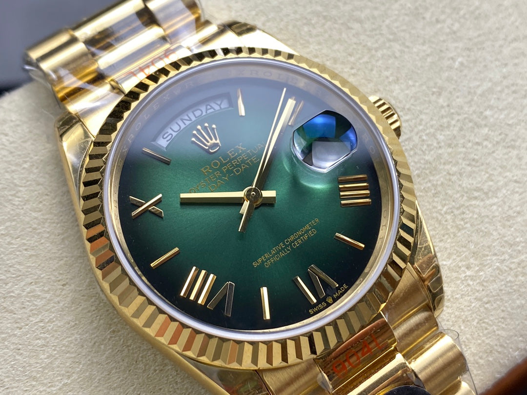Rolex Day Date 128238-0118 Or jaune 1:1 Meilleur clone 8+ Version contrepoids d'usine