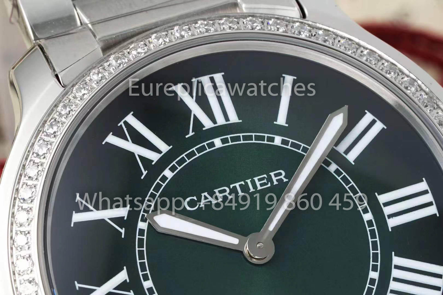 Cartier Ronde Must De Cartier 36 mm Custom Diamond 1:1 Best Clone AF Factory grünes Zifferblatt