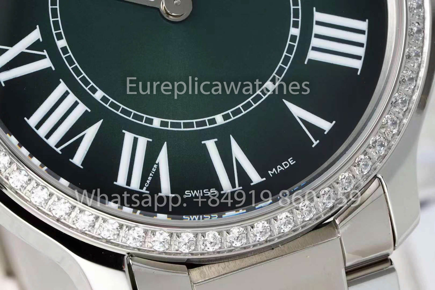 Cartier Ronde Must De Cartier 36 mm Custom Diamond 1:1 Best Clone AF Factory grünes Zifferblatt