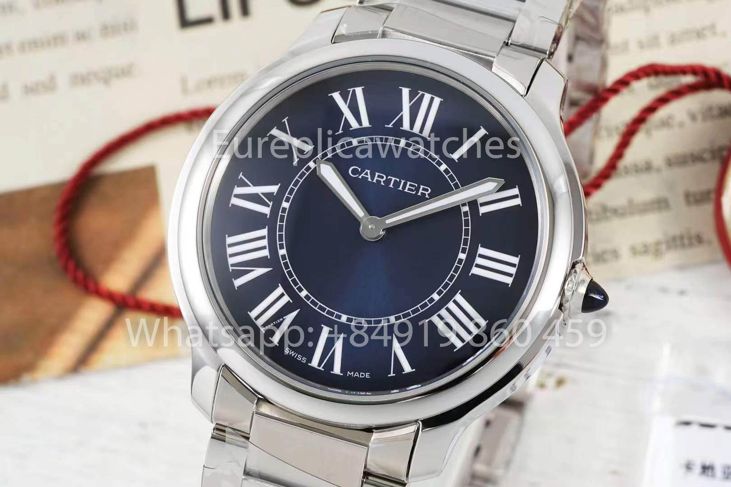 Cartier Ronde Must De Cartier 36mm 1:1 Best Clone AF Factory Blue Dial