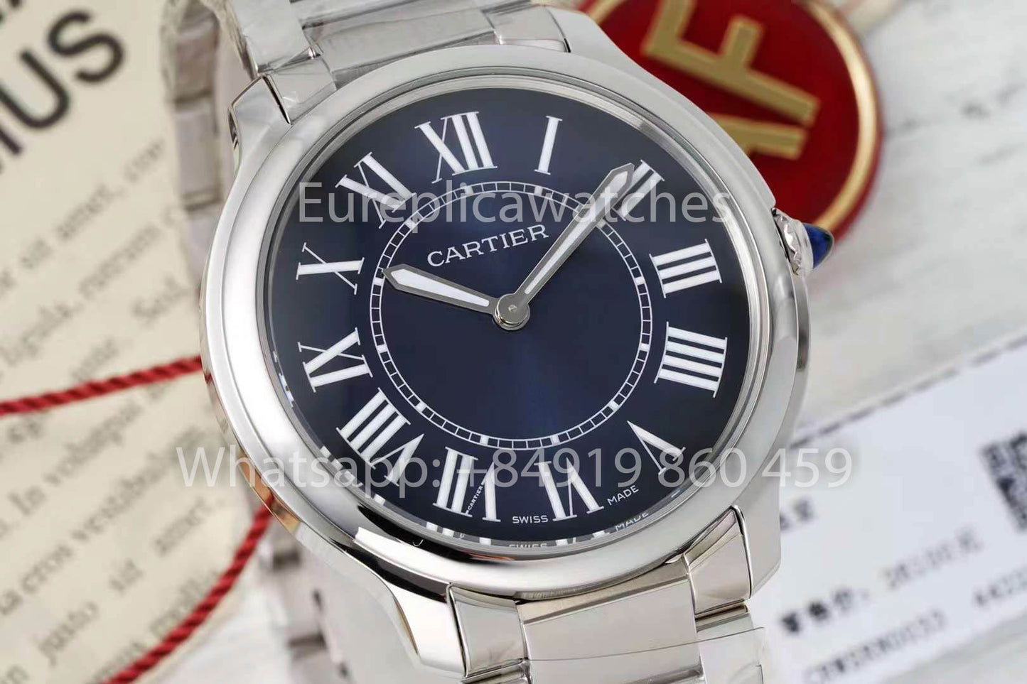 Cartier Ronde Must De Cartier 36mm 1:1 Best Clone AF Factory Blue Dial