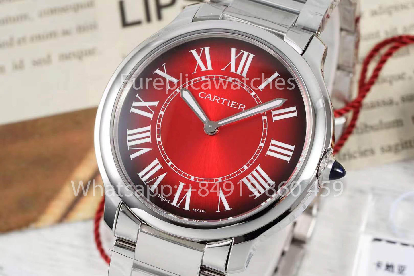 Cartier Ronde Must De Cartier 36 mm 1:1 Meilleur clone AF Factory Cadran rouge